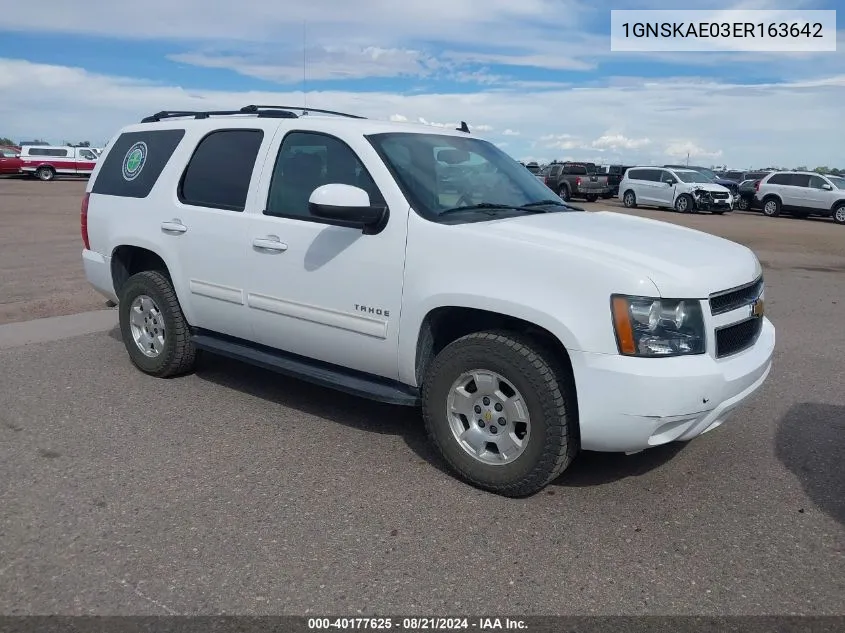 2014 Chevrolet Tahoe Ls VIN: 1GNSKAE03ER163642 Lot: 40177625