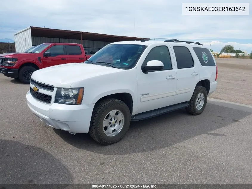 2014 Chevrolet Tahoe Ls VIN: 1GNSKAE03ER163642 Lot: 40177625