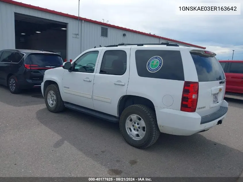 2014 Chevrolet Tahoe Ls VIN: 1GNSKAE03ER163642 Lot: 40177625