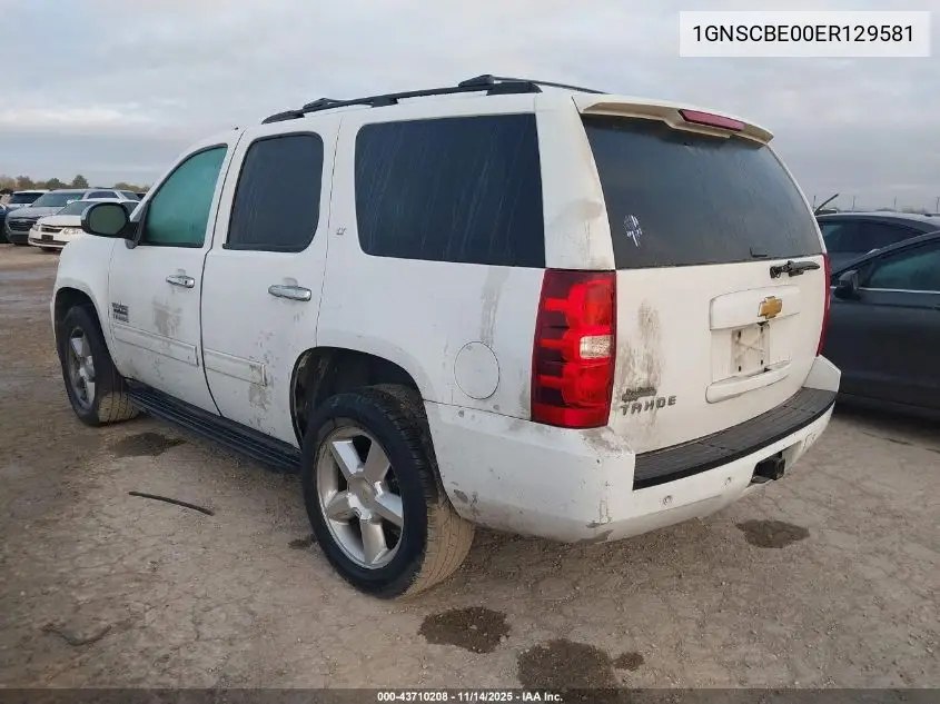1GNSCBE00ER129581 2014 Chevrolet Tahoe Lt