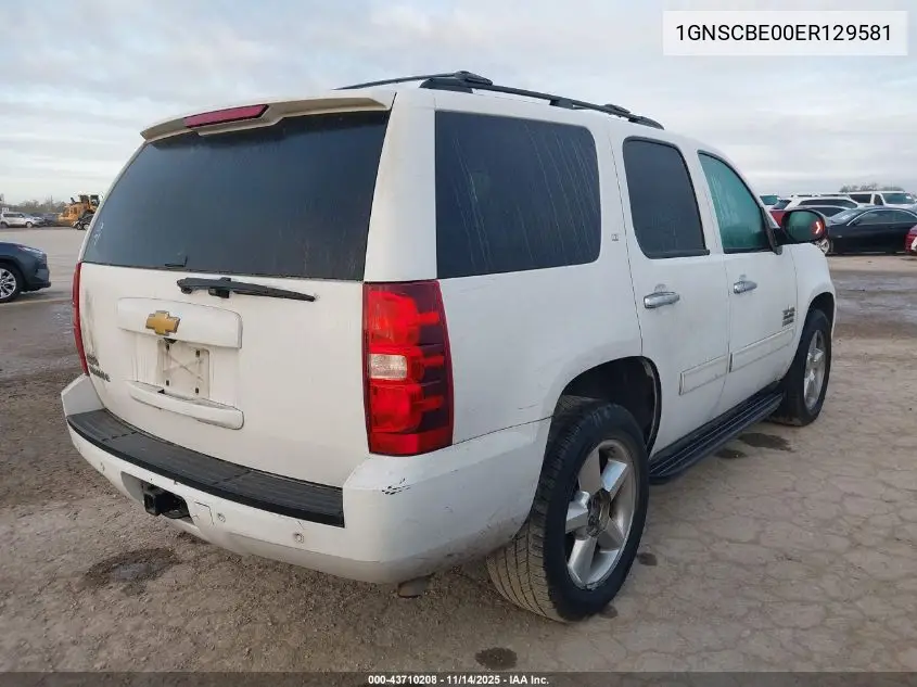 1GNSCBE00ER129581 2014 Chevrolet Tahoe Lt