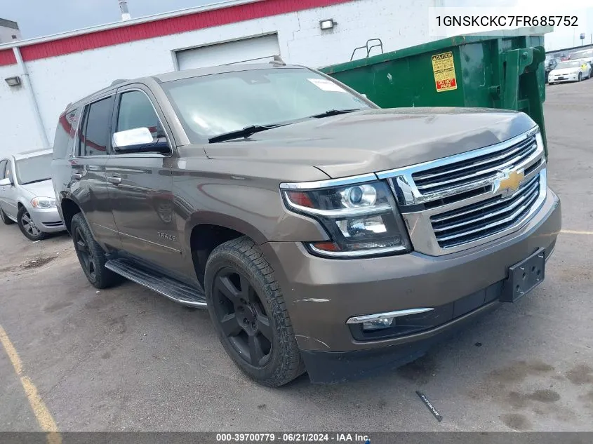 2015 Chevrolet Tahoe Ltz VIN: 1GNSKCKC7FR685752 Lot: 39700779