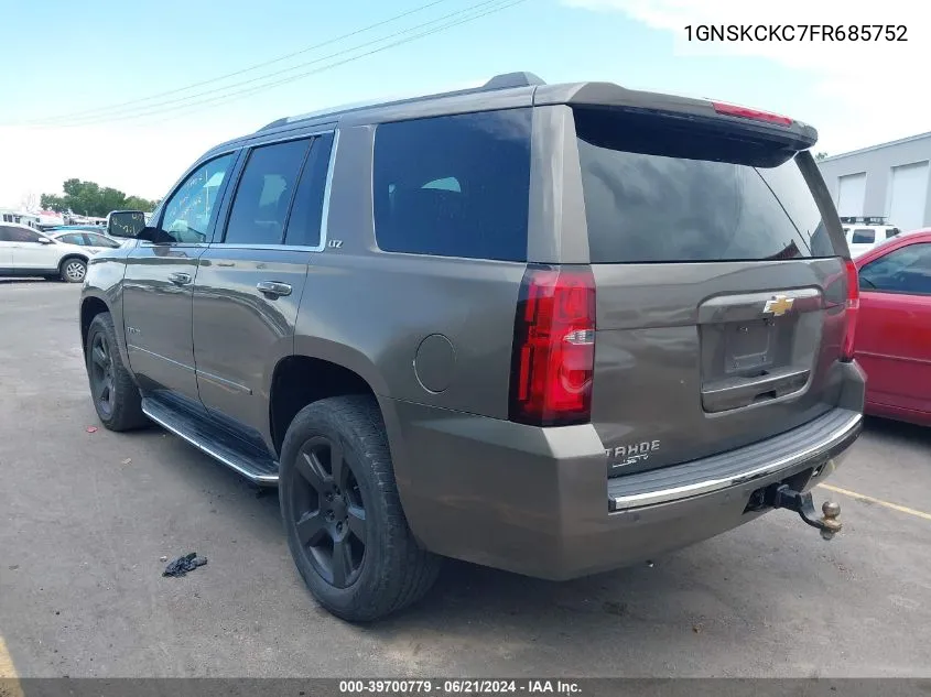 2015 Chevrolet Tahoe Ltz VIN: 1GNSKCKC7FR685752 Lot: 39700779