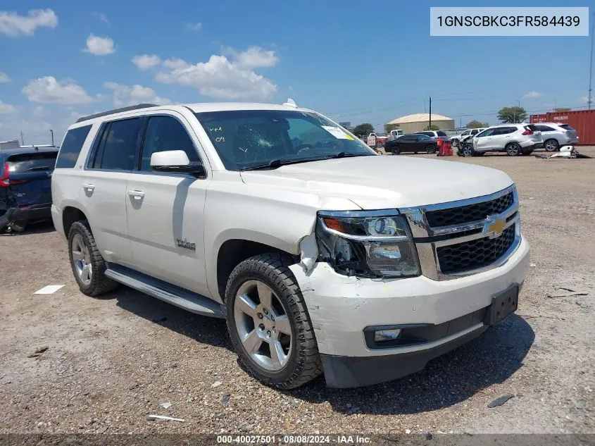 2015 Chevrolet Tahoe Lt VIN: 1GNSCBKC3FR584439 Lot: 40027501