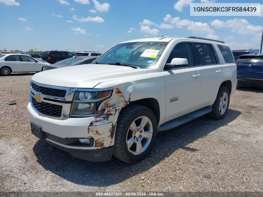 2015 Chevrolet Tahoe Lt VIN: 1GNSCBKC3FR584439 Lot: 40027501