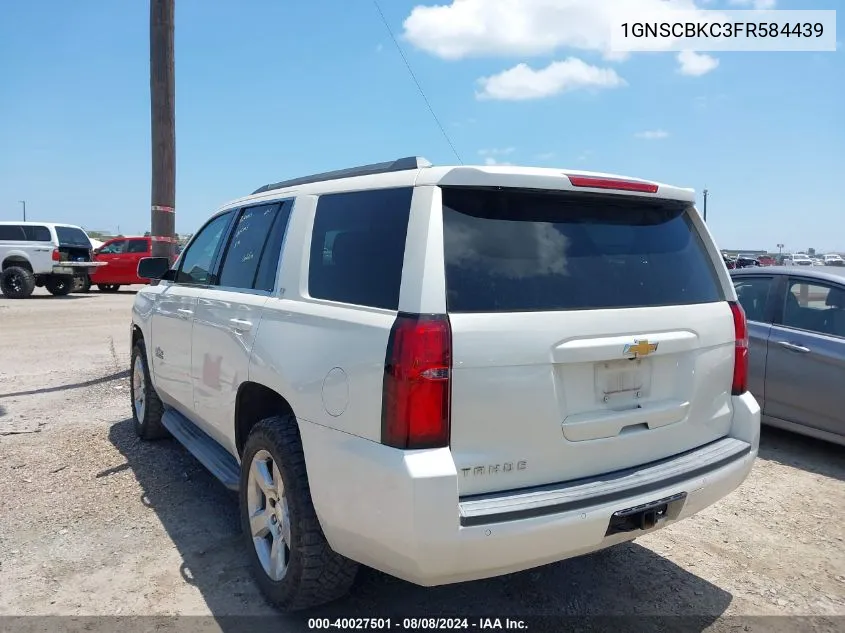 2015 Chevrolet Tahoe Lt VIN: 1GNSCBKC3FR584439 Lot: 40027501