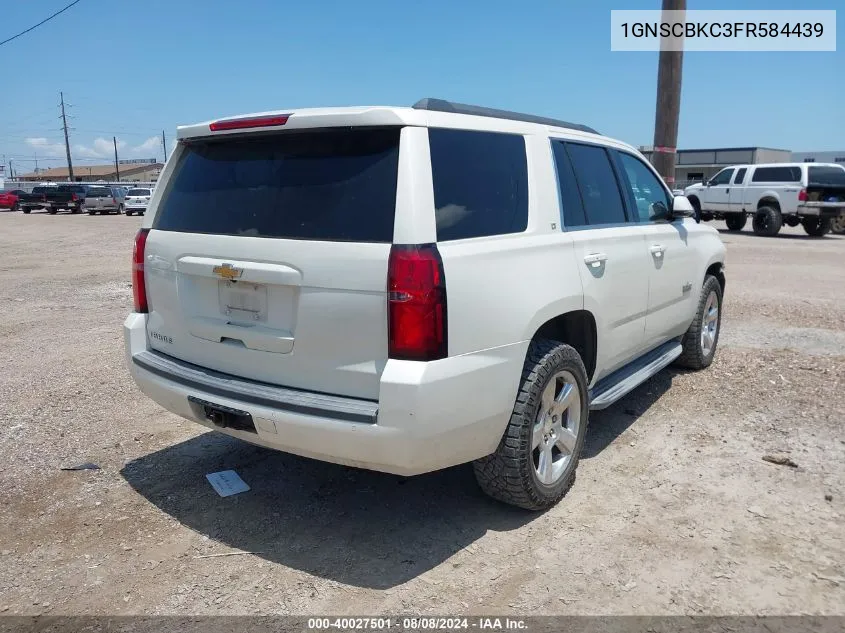 2015 Chevrolet Tahoe Lt VIN: 1GNSCBKC3FR584439 Lot: 40027501