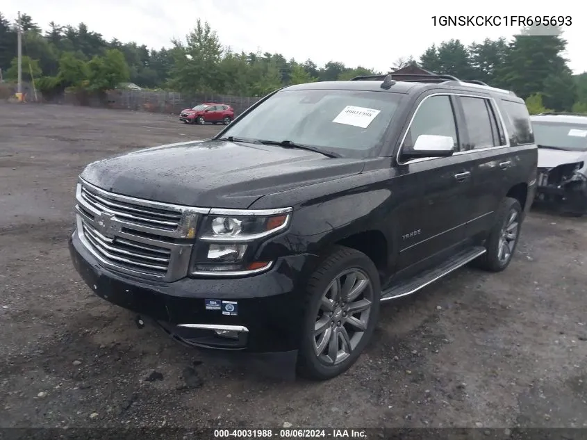 2015 Chevrolet Tahoe K1500 Ltz VIN: 1GNSKCKC1FR695693 Lot: 40031988