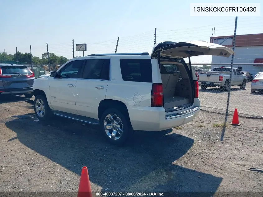 1GNSKCKC6FR106430 2015 Chevrolet Tahoe Ltz