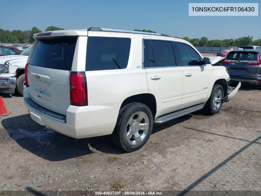 2015 Chevrolet Tahoe Ltz VIN: 1GNSKCKC6FR106430 Lot: 40037207