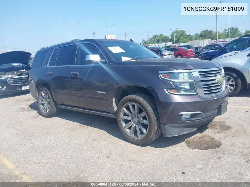 2015 Chevrolet Tahoe C1500 Ltz VIN: 1GNSCCKC9FR181099 Lot: 40045126