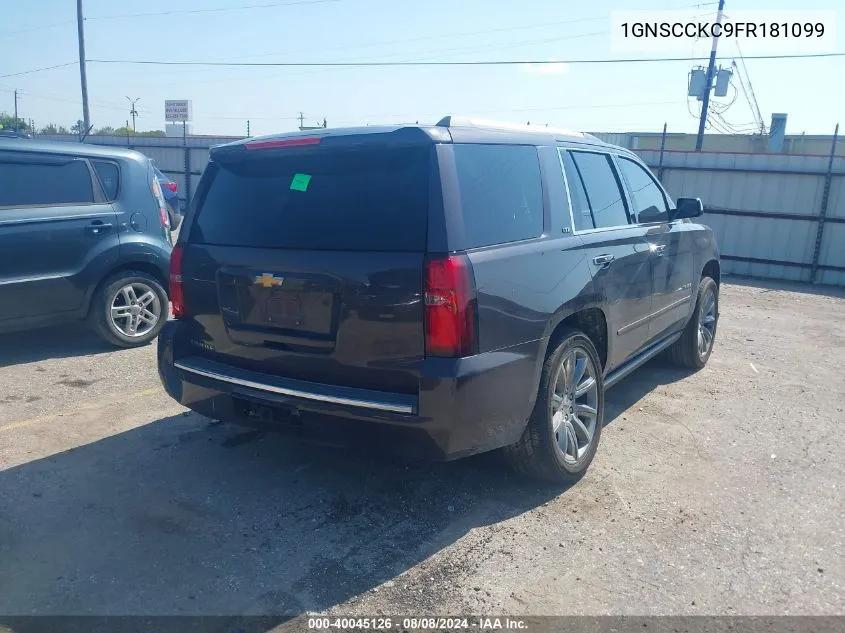 1GNSCCKC9FR181099 2015 Chevrolet Tahoe C1500 Ltz