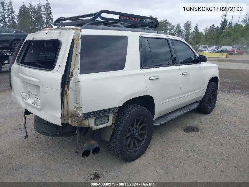 2015 Chevrolet Tahoe Ltz VIN: 1GNSKCKC1FR272192 Lot: 40080979