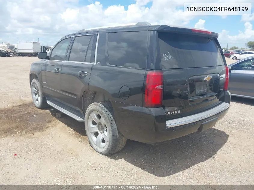 2015 Chevrolet Tahoe C1500 Ltz VIN: 1GNSCCKC4FR648199 Lot: 40110771