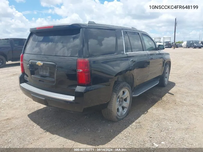 2015 Chevrolet Tahoe C1500 Ltz VIN: 1GNSCCKC4FR648199 Lot: 40110771