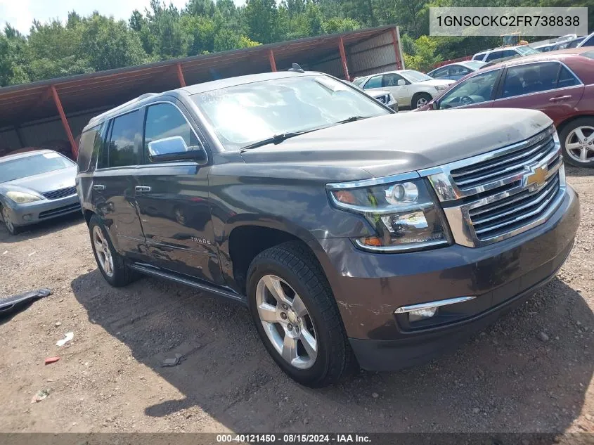 2015 Chevrolet Tahoe Ltz VIN: 1GNSCCKC2FR738838 Lot: 40121450