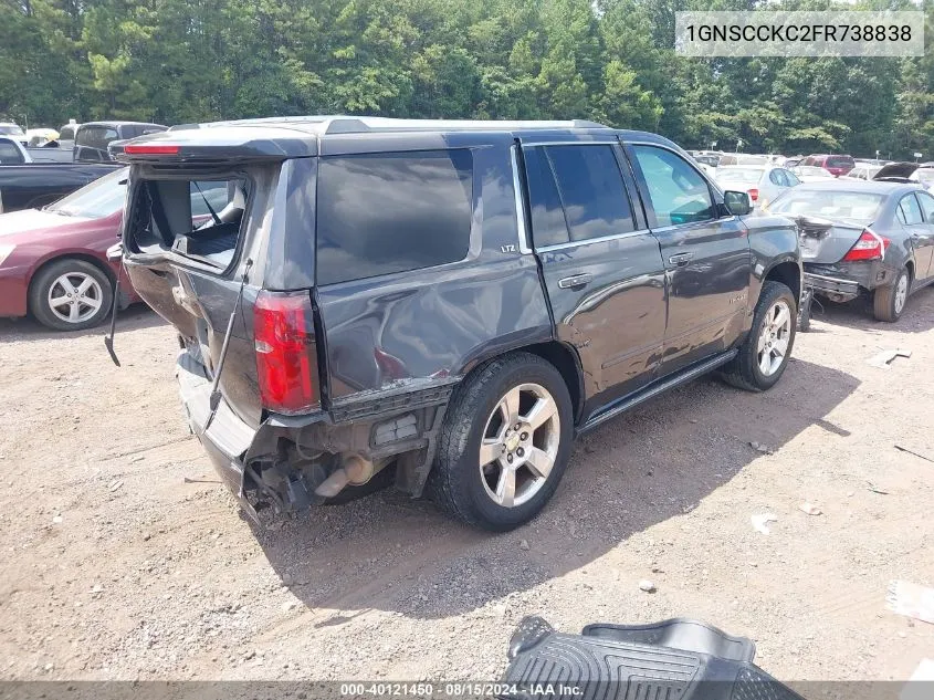 2015 Chevrolet Tahoe Ltz VIN: 1GNSCCKC2FR738838 Lot: 40121450