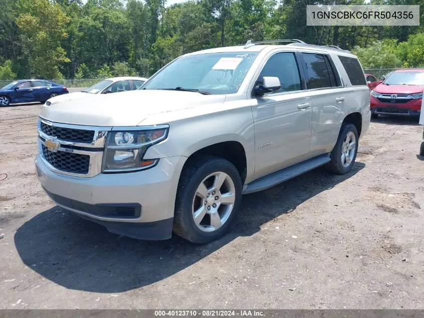 2015 Chevrolet Tahoe Lt VIN: 1GNSCBKC6FR504356 Lot: 40123710