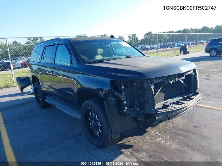 1GNSCBKC0FR502747 2015 Chevrolet Tahoe Lt