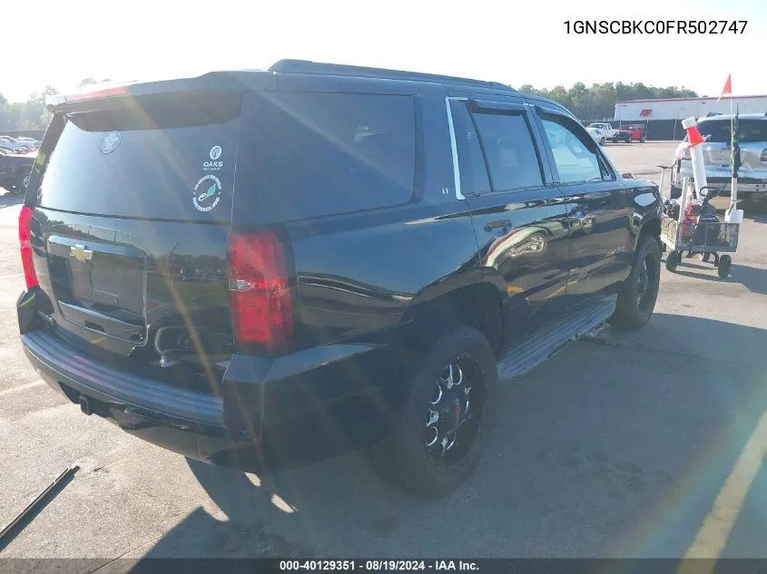 1GNSCBKC0FR502747 2015 Chevrolet Tahoe Lt