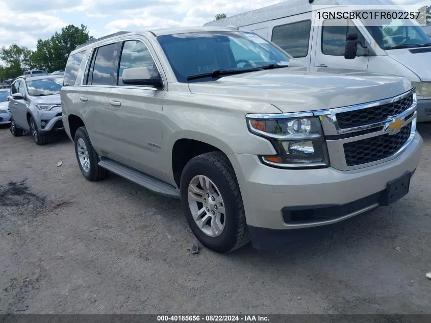 2015 Chevrolet Tahoe Lt VIN: 1GNSCBKC1FR602257 Lot: 40185656