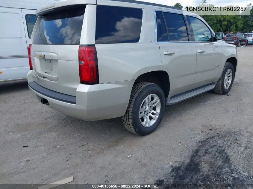 2015 Chevrolet Tahoe Lt VIN: 1GNSCBKC1FR602257 Lot: 40185656