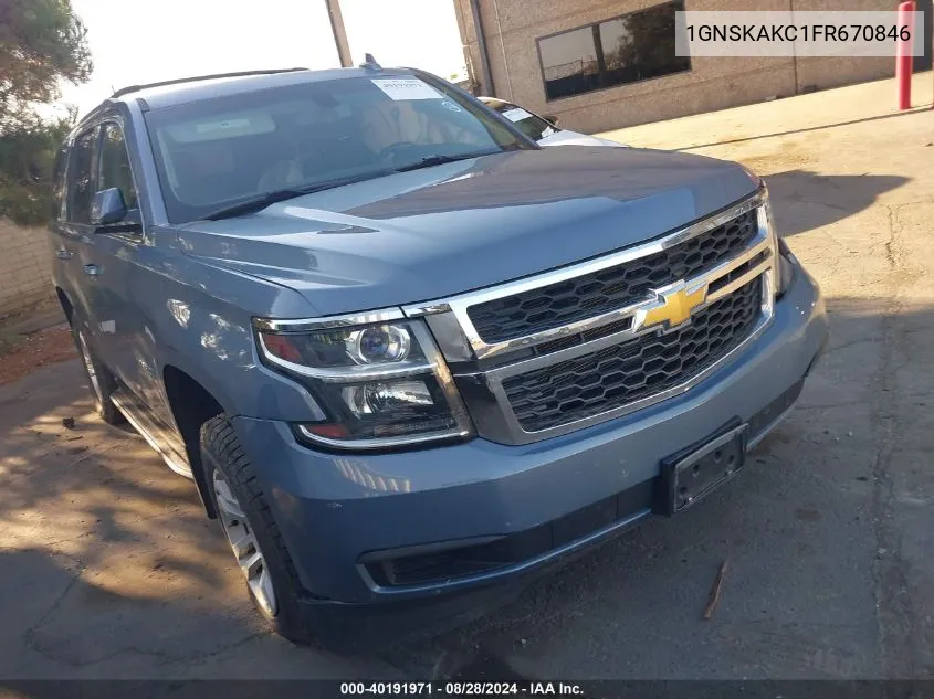 2015 Chevrolet Tahoe Ls VIN: 1GNSKAKC1FR670846 Lot: 40191971