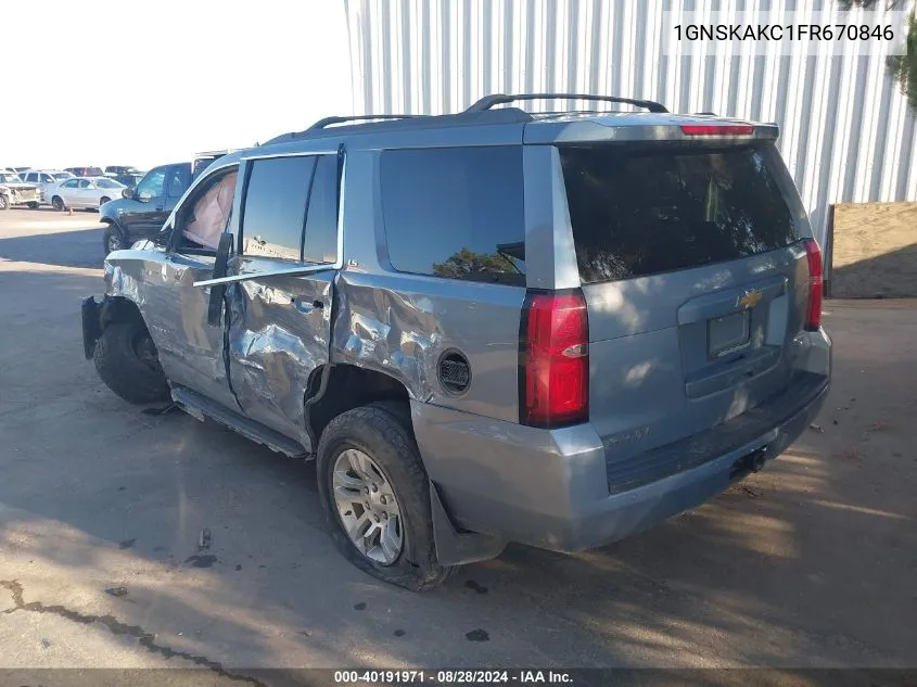 1GNSKAKC1FR670846 2015 Chevrolet Tahoe Ls