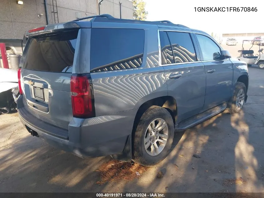 1GNSKAKC1FR670846 2015 Chevrolet Tahoe Ls