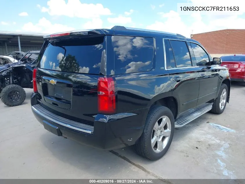 2015 Chevrolet Tahoe Ltz VIN: 1GNSCCKC7FR211653 Lot: 40209016