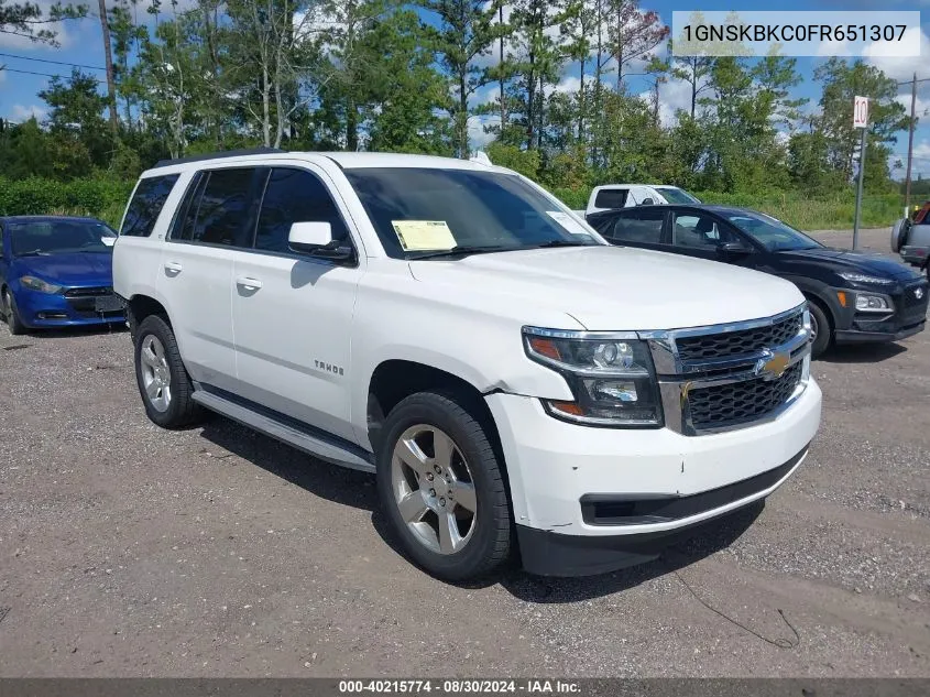 2015 Chevrolet Tahoe Lt VIN: 1GNSKBKC0FR651307 Lot: 40215774