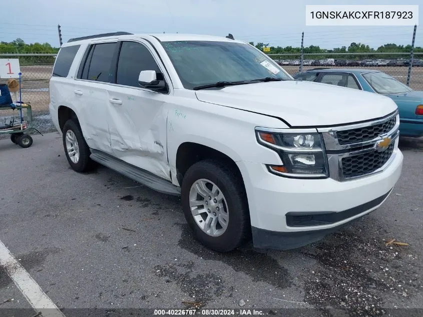 2015 Chevrolet Tahoe Ls VIN: 1GNSKAKCXFR187923 Lot: 40226767