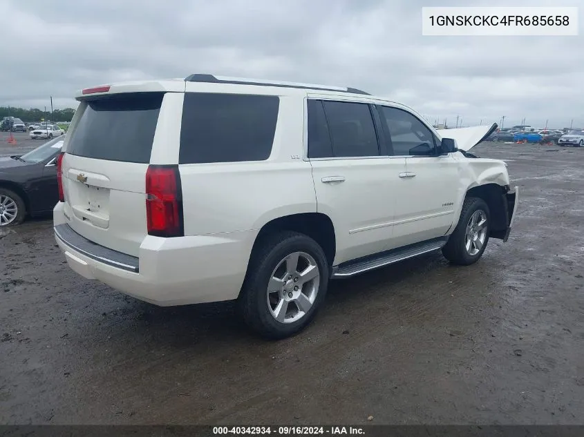 2015 Chevrolet Tahoe Ltz VIN: 1GNSKCKC4FR685658 Lot: 40342934