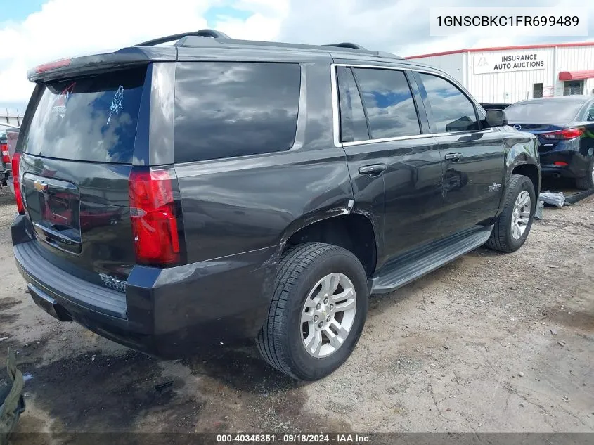 2015 Chevrolet Tahoe Lt VIN: 1GNSCBKC1FR699489 Lot: 40345351