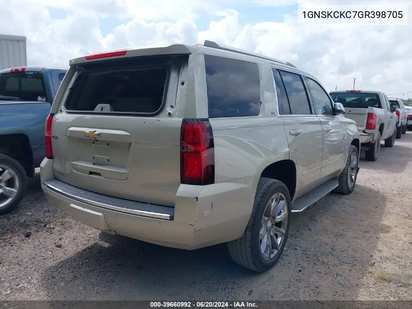 2016 Chevrolet Tahoe Ltz VIN: 1GNSKCKC7GR398705 Lot: 39660992