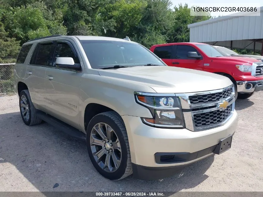 1GNSCBKC2GR403686 2016 Chevrolet Tahoe Lt