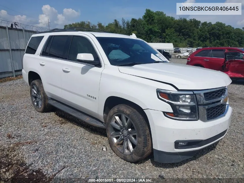 2016 Chevrolet Tahoe Lt VIN: 1GNSCBKC6GR406445 Lot: 40015051