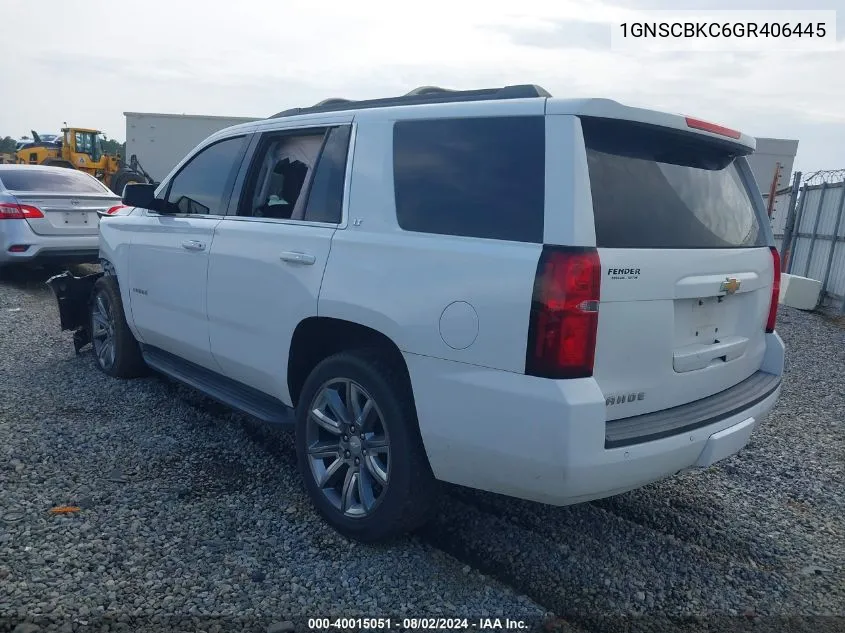 2016 Chevrolet Tahoe Lt VIN: 1GNSCBKC6GR406445 Lot: 40015051