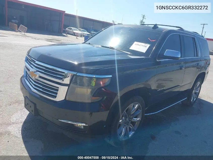 1GNSCCKC6GR332272 2016 Chevrolet Tahoe C1500 Ltz