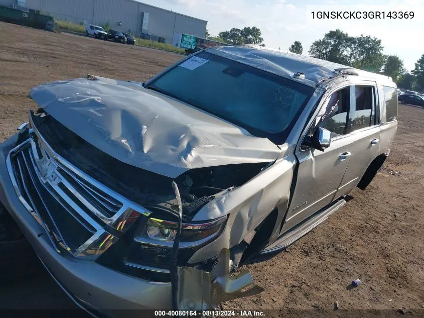 2016 Chevrolet Tahoe Ltz VIN: 1GNSKCKC3GR143369 Lot: 40080164