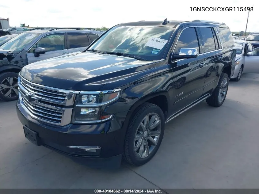 2016 Chevrolet Tahoe Ltz VIN: 1GNSCCKCXGR115498 Lot: 40104662