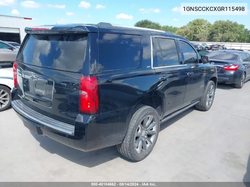 2016 Chevrolet Tahoe Ltz VIN: 1GNSCCKCXGR115498 Lot: 40104662