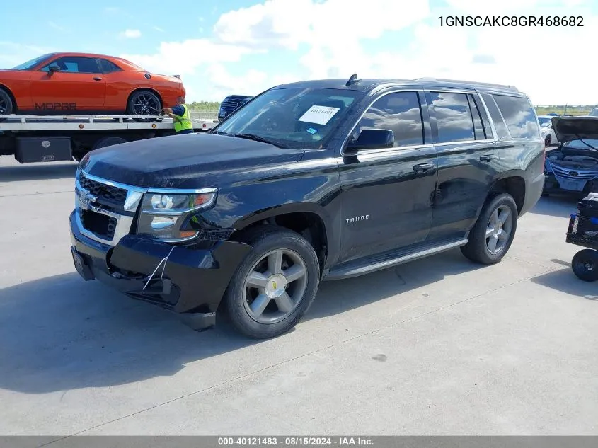 2016 Chevrolet Tahoe Ls VIN: 1GNSCAKC8GR468682 Lot: 40121483