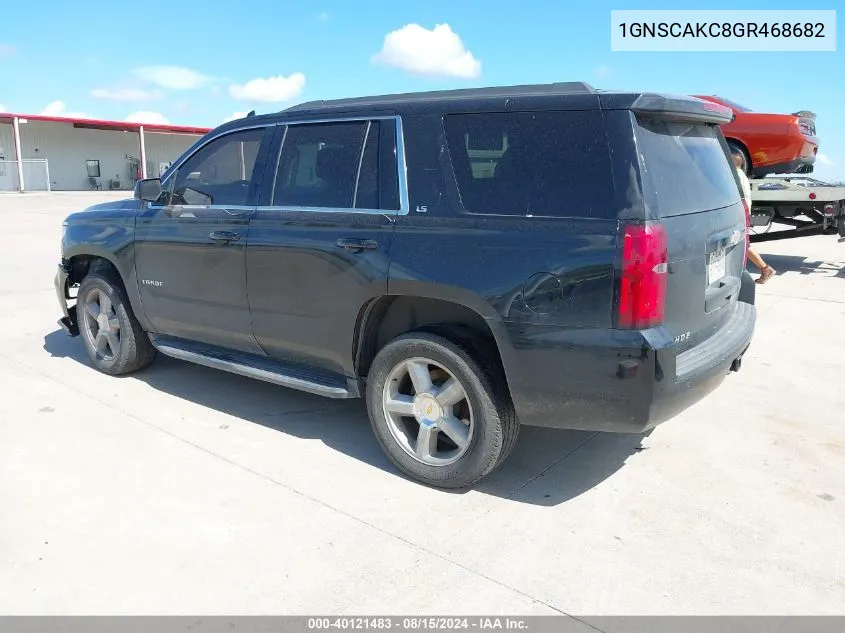 2016 Chevrolet Tahoe Ls VIN: 1GNSCAKC8GR468682 Lot: 40121483