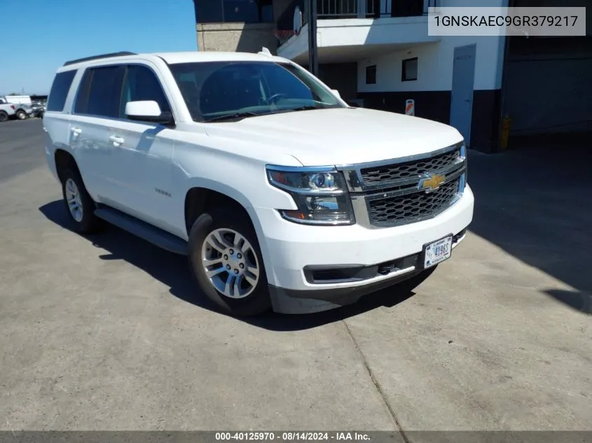 1GNSKAEC9GR379217 2016 Chevrolet Tahoe Ls