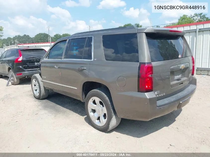 2016 Chevrolet Tahoe Lt VIN: 1GNSCBKC9GR448916 Lot: 40178411