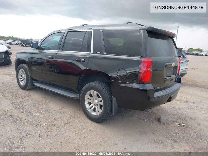 2016 Chevrolet Tahoe Lt VIN: 1GNSCBKC8GR144878 Lot: 40185620