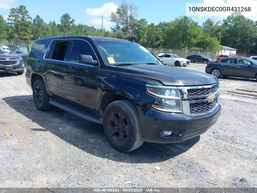 2016 Chevrolet Tahoe Commercial Fleet VIN: 1GNSKDEC0GR431268 Lot: 40199624