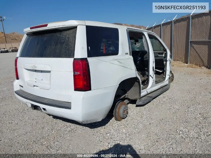 2016 Chevrolet Tahoe Commercial Fleet VIN: 1GNSKFECXGR251193 Lot: 40209694