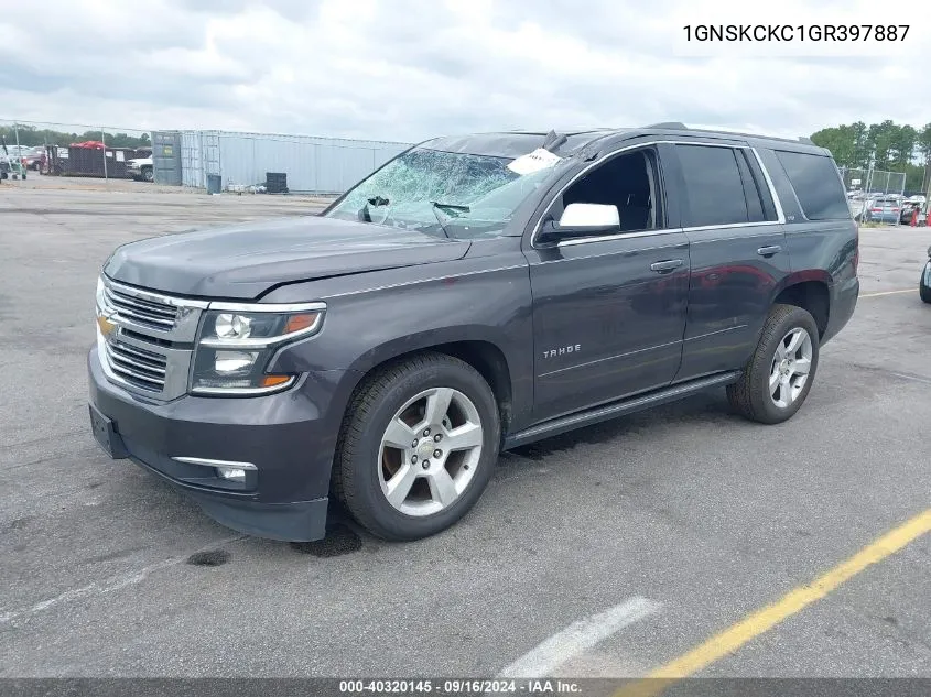 2016 Chevrolet Tahoe Ltz VIN: 1GNSKCKC1GR397887 Lot: 40320145